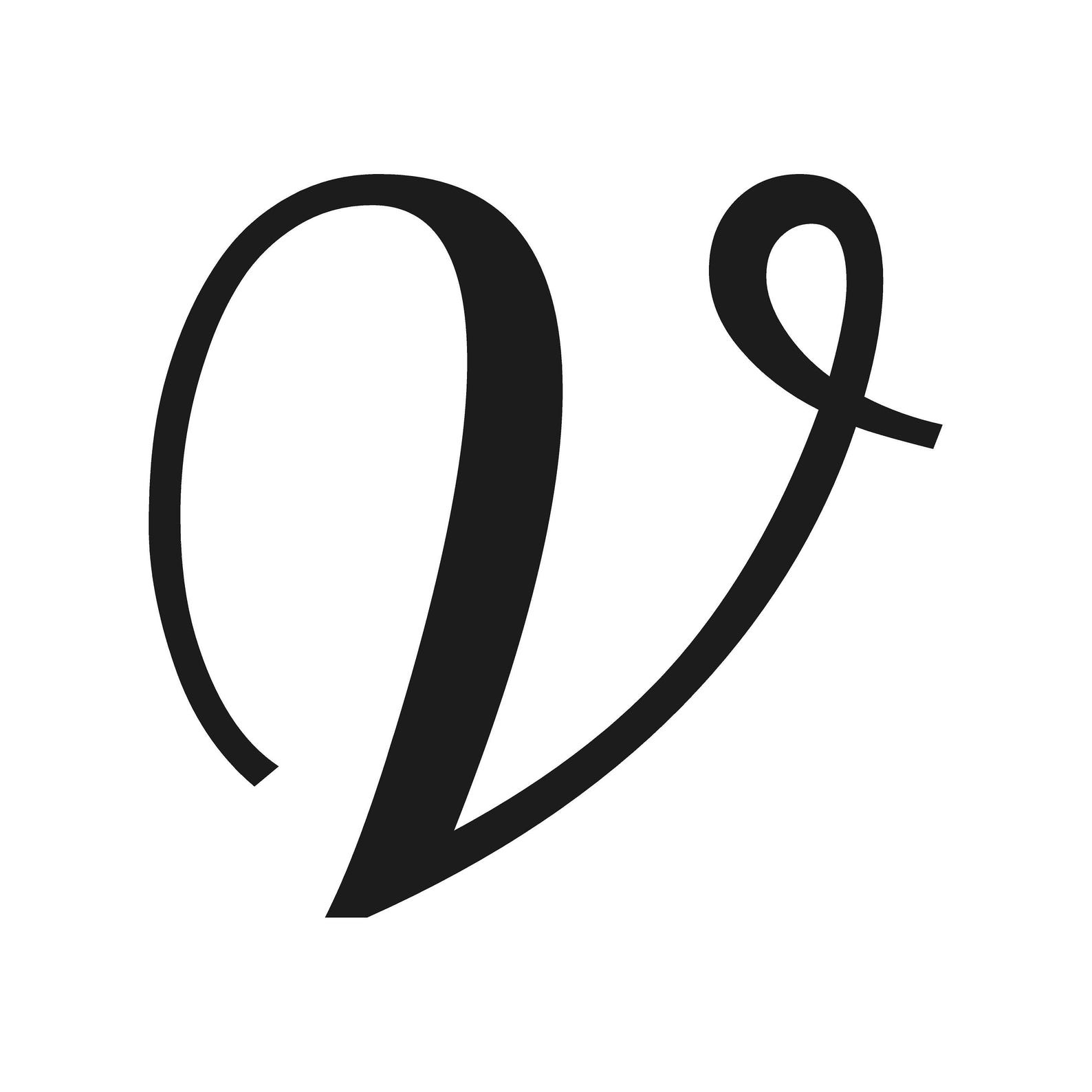 Script Letter V Initial Vinyl Sticker Decal Monogram Elegant Font - Etsy