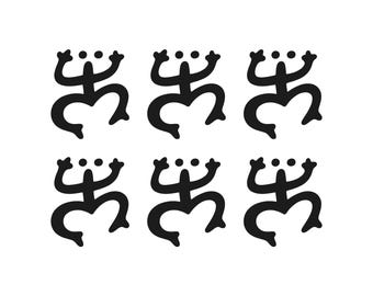 "Set aus 6 ""Coqui Frosch"" Jute / Jute / Frosch / Norweger / Norweger / Norweger / Norweger / Norweger / Topu / To Rojerkus - Aufkleber / Symbol-Aufkleber."