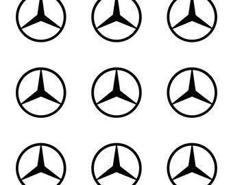 Mercedes Logo Vinyl Decals Téléphone Tableau de bord Miroir Ordinateur portable Petits autocollants