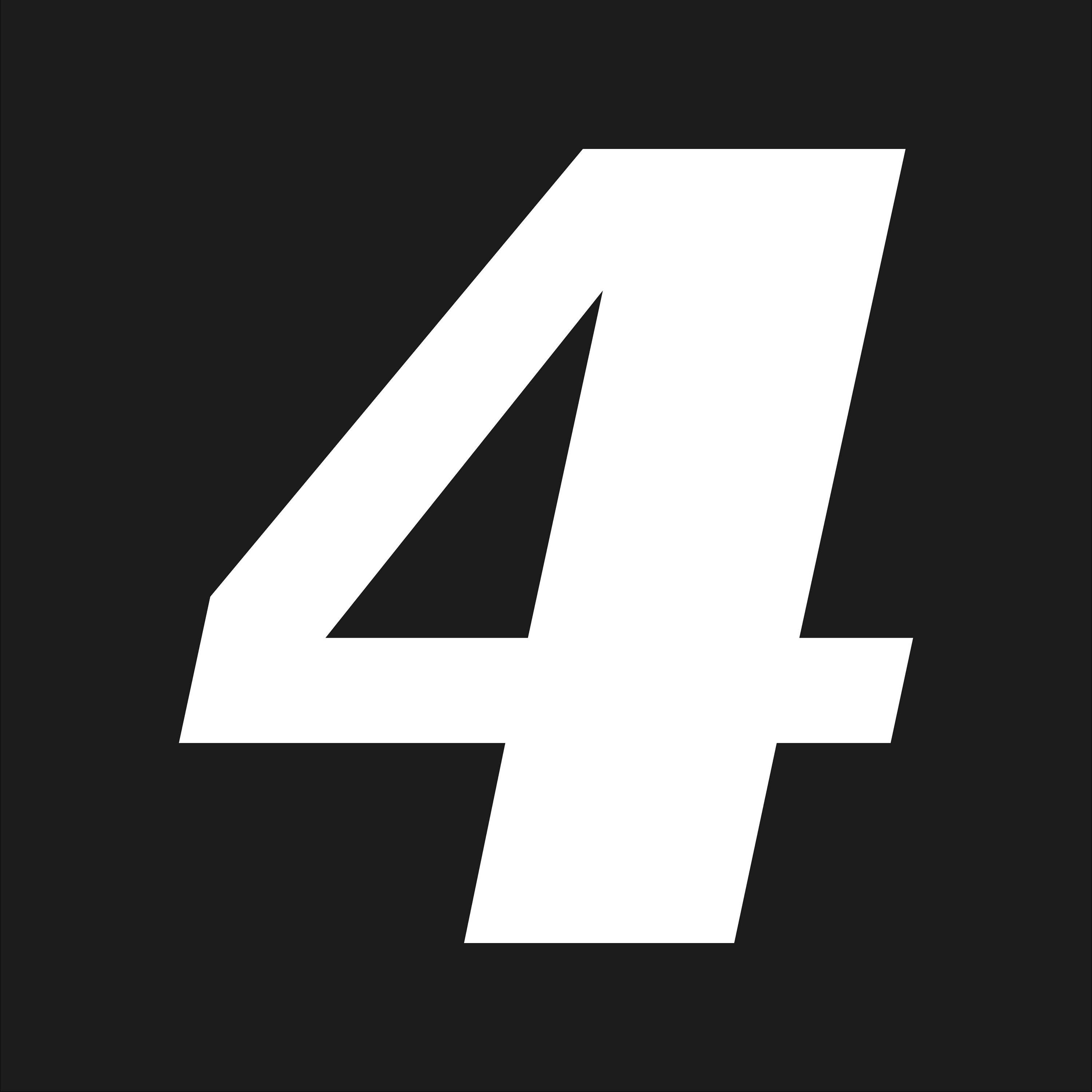 Number Racing 4b Racing Number 4 Varsity Font Vinyl Decal Four Race Sports Font Sticker ...