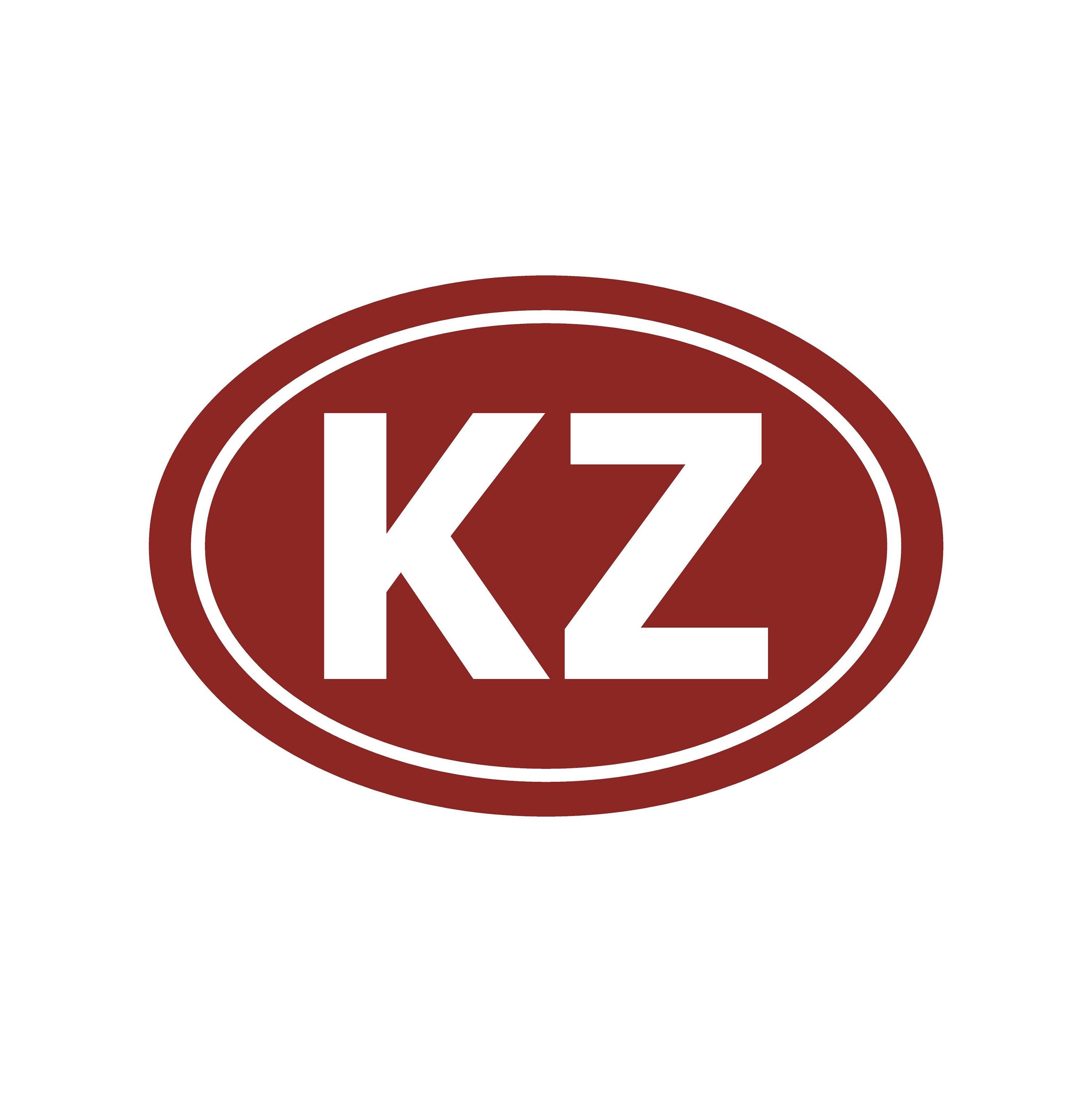 カザフスタンの国名イニシャルビニールデカールウィンドウオーバルKZ