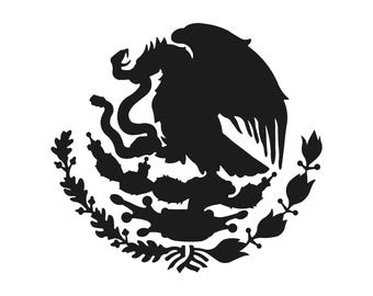 Shiny 3 Inch Mexican Flag Eagle & Snake Coat Of Arms Vinyl Sticker – Waterproof