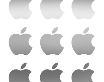 Small Apple logo Vinyl Decals Set of 9