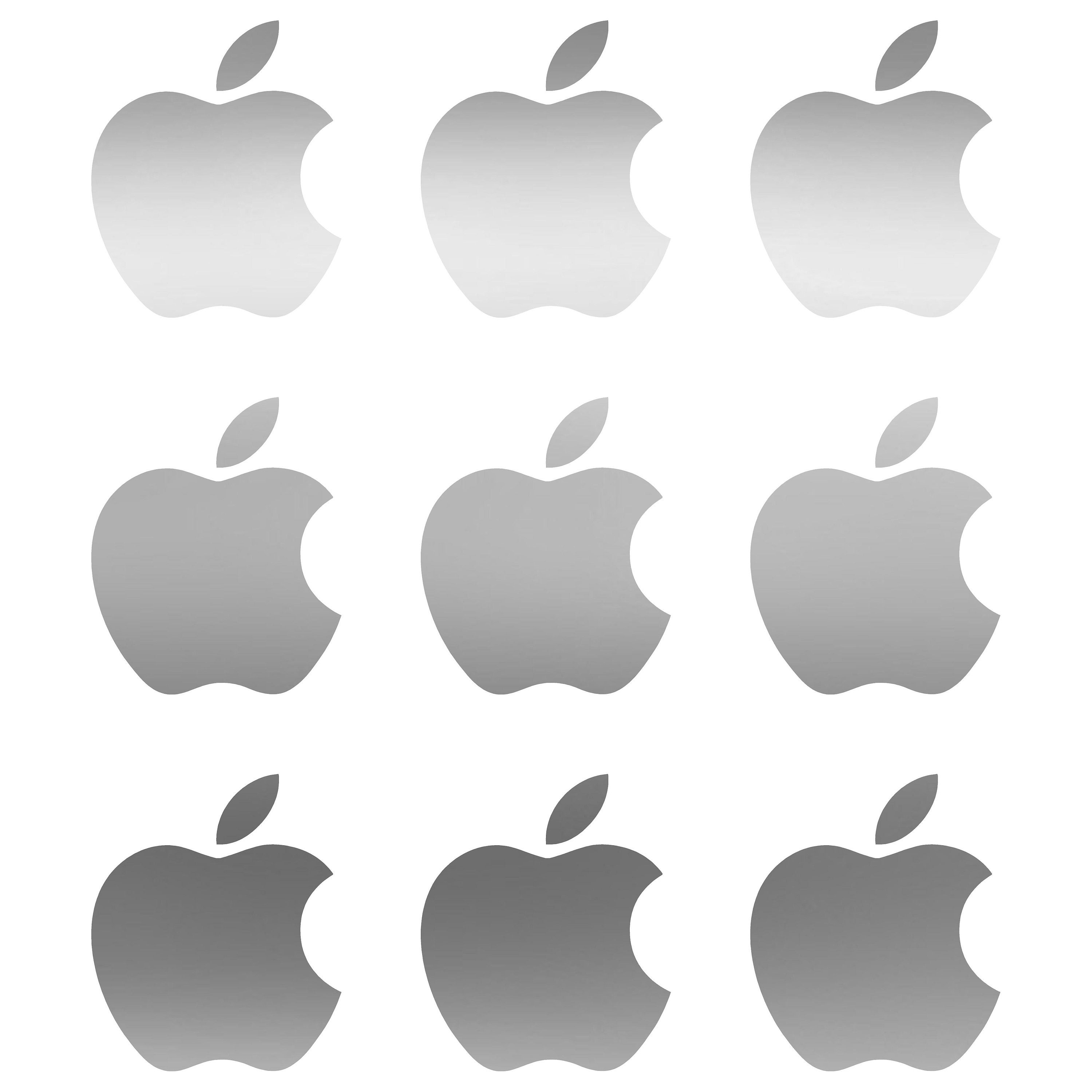 Small Apple Logo Vinyl Decals Set of 9 