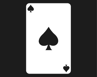 Calcomanía de vinilo para ventana de coche con la carta del as de espadas, pegatina de póker