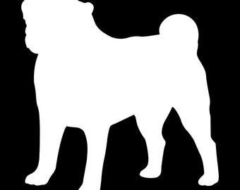 Pug Dog Breed Vinyl Decal Car Window Laptop Pug Sticker