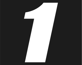 Racing Number 1 Varsity font Vinyl decal One race sports font Sticker