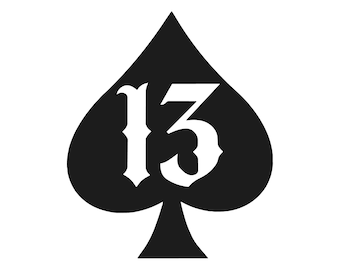 Lucky 13 Spade Vinyl Decal - Etsy