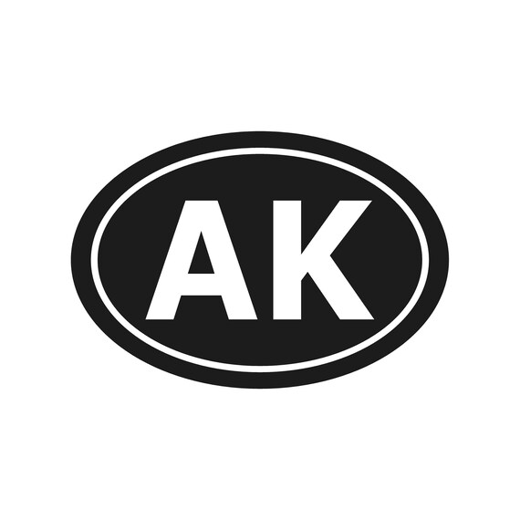 Alaska AK Initials Vinyl Decal Window Oval AK Laptop Sticker - Etsy