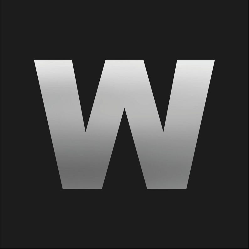 Letter W Initial Arial Black Font Vinyl Sticker Decal Monogram Diploma ...