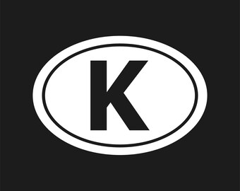 Cambodia country initials Vinyl Decal Window Oval K Sticker