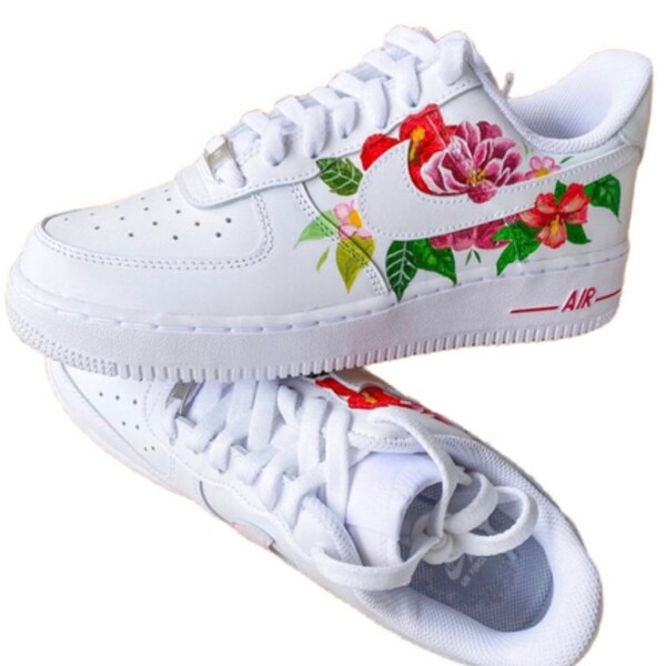 black air forces with flowers