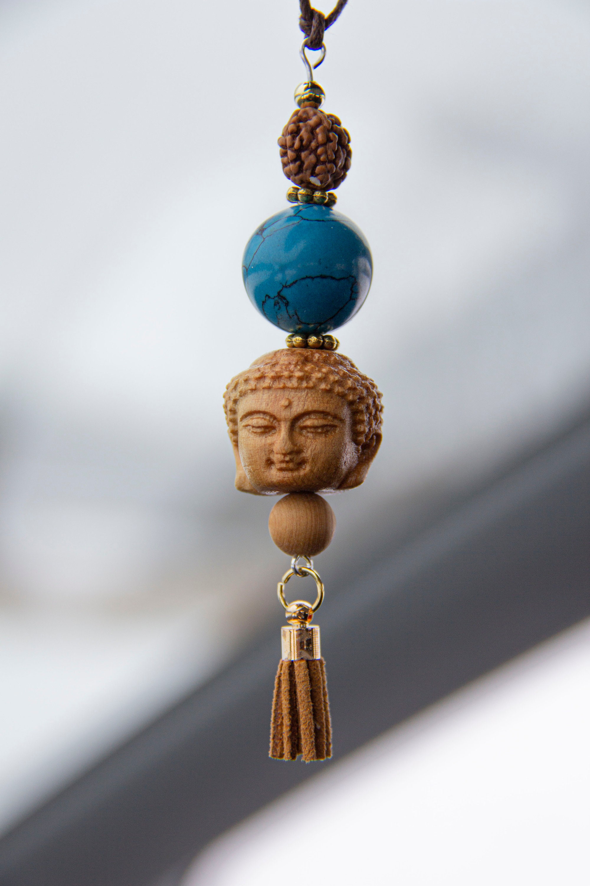 Buddha First Car gift Buddha hanging charm Boho mirror car charm Buddha purse charm Boho Tree of life car charm Bohemian car charm