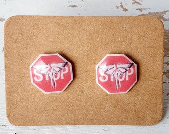 The Last of Us verkeersbord oorbellen – TLOU licht symbool – Nerd oorbellen – Videogame oorbellen – Gamer sieraden – Nerd cadeau