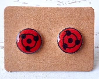 Naruto Sharingan Ohrringe – Uchiha Clan – Itachi Sasuke Auge – Anime und Manga Ohrringe – Cosplay Zubehör – Naruto Gadget
