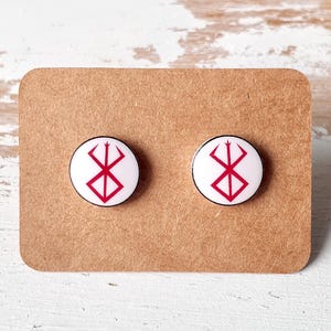 Berserk Earrings – Brand of Sacrifice Symbol – Anime and Manga Earrings – Cosplay Accessories – Berserk Gadget – Guts Earrings