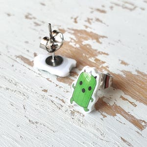 Boucles d'oreilles Kyactus Final Fantasy, idée cadeau pour les nerds