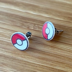 Orecchini Pokemon Sfera Poké – Orecchini Gamer – Regalo Nerd – Accessori Cosplay – Gioielli Pokemon – Orecchini Poké Ball – Orecchini Kawaii