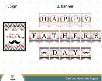 Father's Day Party Printables: Banner, Sign, and More (Digital Download)