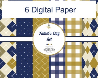 Father's Day Banner & Geometric Pattern Set (Digital Download)