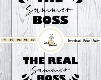 Summer Boss Couple SVG: Matching Shirt Design (Digital Download)