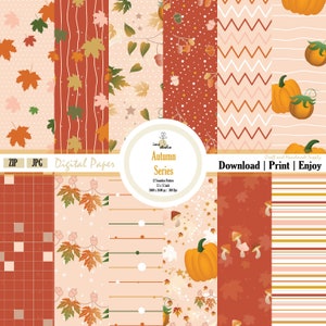 Autumn Series digital paper for Scrapbook, printable Paper, Mixing Pattern, Instant Download. EDP-0023
