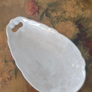 Antique Stained and Crazed White Ironstone Relish Dish by Alcock