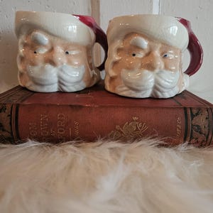 Pair of Vintage Santa Mugs