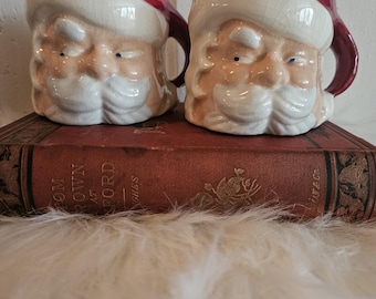 Pair of Vintage Santa Mugs
