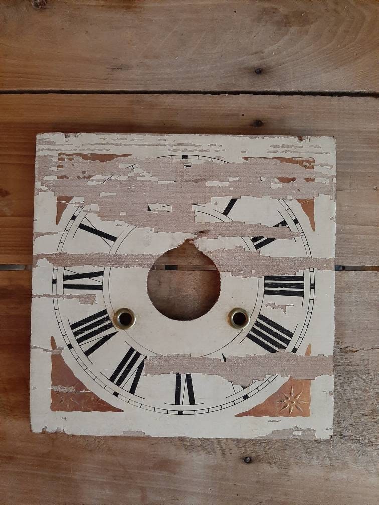 Antique Wood Clock Face Etsy