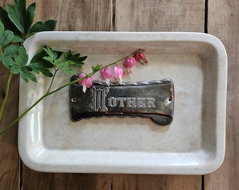 Victorian Silverplate Casket Plaque Mother