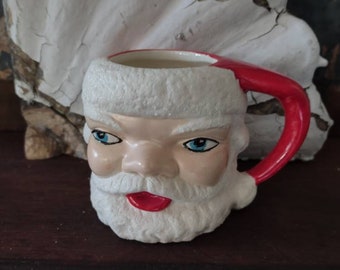 Vintage Ceramic Hand Painted Santa Mug