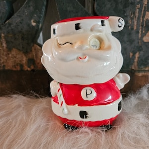 Vintage Commodore Winking Stacking Santa Salt and Pepper