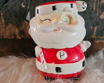 Vintage Commodore Winking Stacking Santa Salt and Pepper