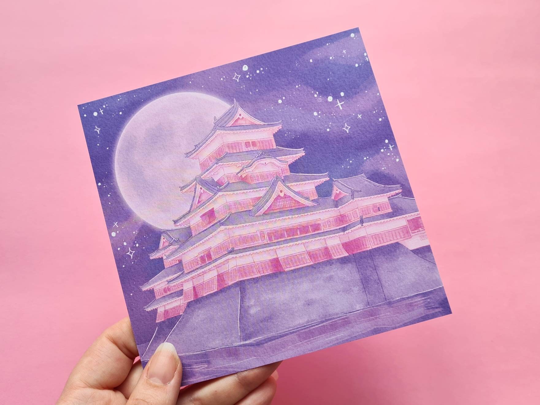 Japanese Castle Postcard | Cute kawaii Japanese Matsumoto castle post…