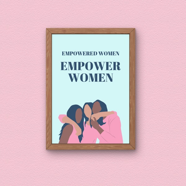 EMPOWER - Print Out Poster, Feminist Art Work, Printable Art, Wonder Woman, Pioneer Woman Decor, Gallery Wall Set Colorful