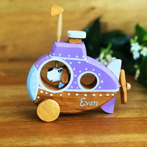 All Handmade Organic Wooden Submarine Toy For Birthday Gift, Wood Toddler Toy