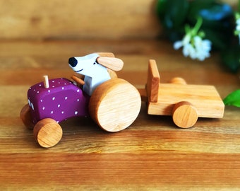 Wood Tractor Toy, Wood Tractor Gift For Boys, Farmer Toy, Waldorf Toy, Eco Friendly Toy, Toddler Toys