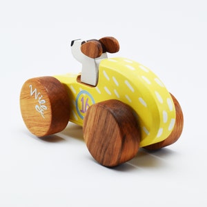 Personalized Wooden Toy Car Heirloom Kids Wooden Car Old Fashioned Wood Race Car Pull and Push Toy 1st Birthday Gift image 8