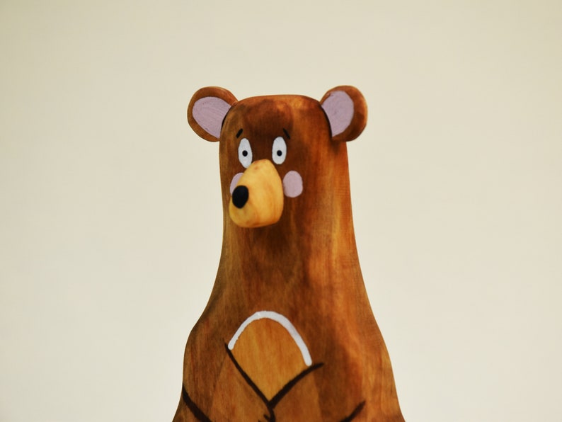 Personalized Toy, Wooden Bear Toy, Pull Along Toy, Wooden Toy imagem 6