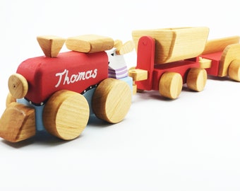 Buy Train Set Wooden Train Toy Gift for Boys Natural Toy