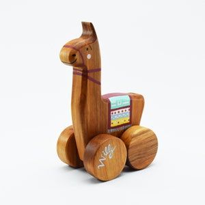 Custom Wooden Llama Toy: Kid&#39;s Alpaca Gift and Playful Fun