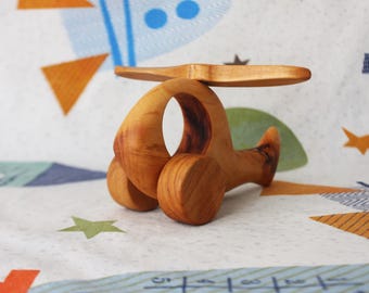 Personalized Wooden Helicopter Toy for Boys - Toddler Birthday Gift - Kids Wooden Toys