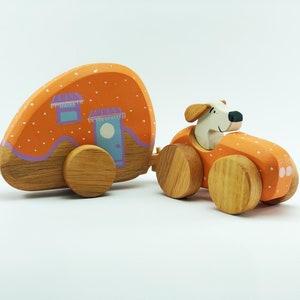 Jouet de caravane en bois, cadeau de caravane en bois pour les garçons, jouet naturel, jouet Waldorf, jouet écologique, jouets pour tout-petits image 6