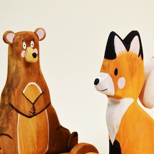 Wooden Pull Toy Fox, Woodland Pull Along Toy, Wooden Fox Toy, Fine Motor Skill Toys, Gift for 2 Years Old, First Communion Gift Personalized image 8