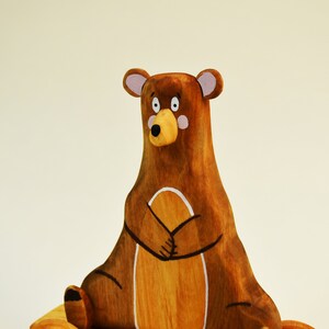 Personalized Toy, Wooden Bear Toy, Pull Along Toy, Wooden Toy imagem 4