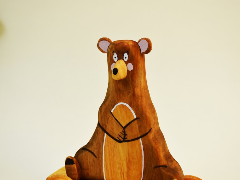 Personalized Toy, Wooden Bear Toy, Pull Along Toy, Wooden Toy imagem 4