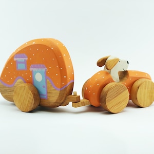 Jouet de caravane en bois, cadeau de caravane en bois pour les garçons, jouet naturel, jouet Waldorf, jouet écologique, jouets pour tout-petits image 7