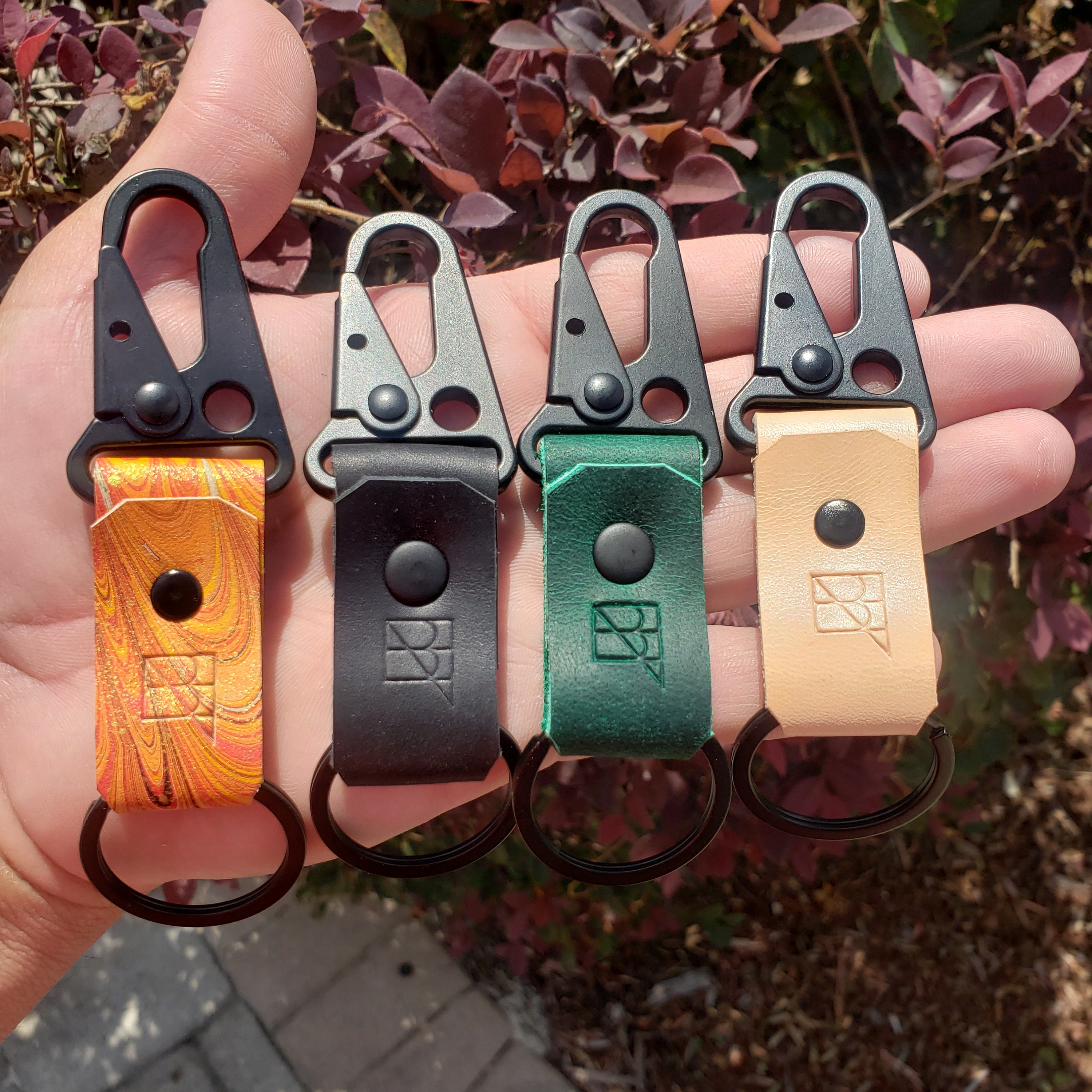 Leather Keychain Leather key fob mini tactical clip Etsy