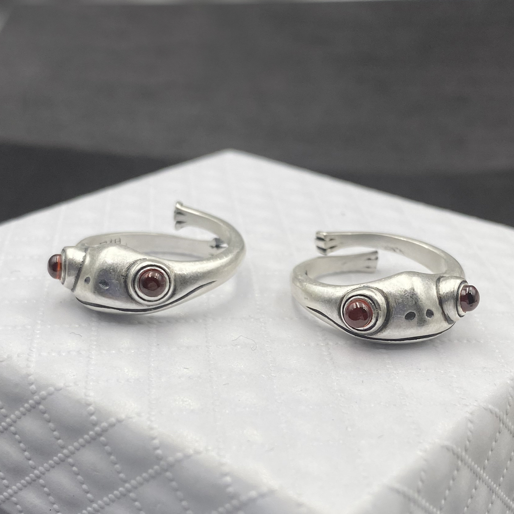 Silber Frosch Ring 925 Sterling Silber rot Granat Frosch | Etsy